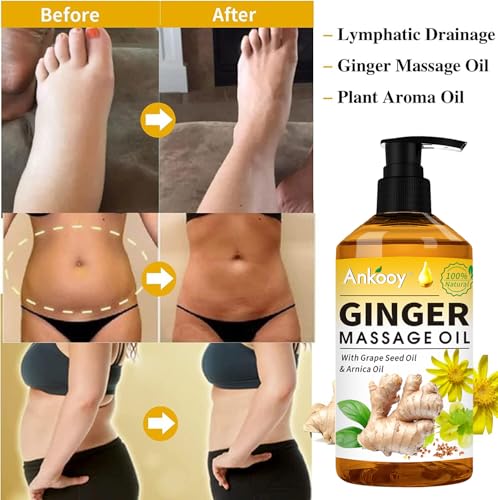 ANKOOY 3 Pack Massage Oil Set with Arnica Lavender Ginger for Relaxation & Lymphatic Drainage