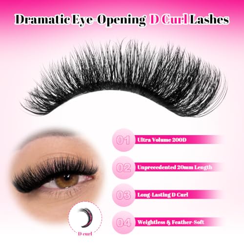 MilyBest D Curl Lash Clusters 200D Volume Eyelash Extensions
