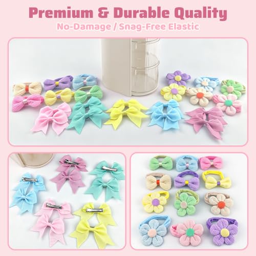933-Piece Girls Hair Accessories Set with Organizer - Beige