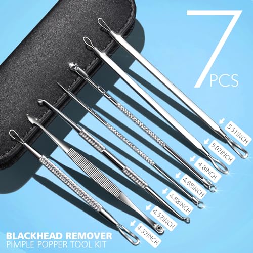 Teenitor 7-in-1 Pimple Popper Tool Kit Stainless Steel Blackhead Remover