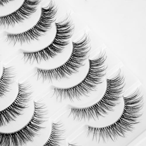 Natural Wispy Cat Eye Lashes | 13mm Clear Band | 10 Pairs