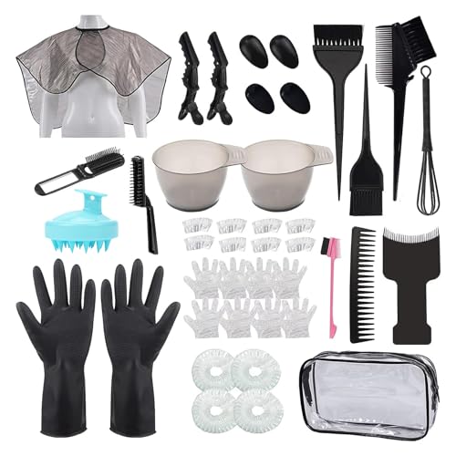 42-Piece Hair Dye Coloring Kit with Accessories for DIY Salon Use