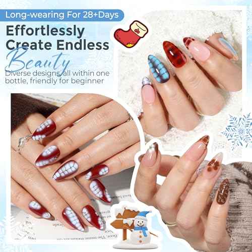 Blooming Gel Nail Polish Clear: 15ml Nail Blooming Gel Uv Led Blossom Nail Art Accessories Stuff for Spreading Effects, Marble Watercolor Christmas Floral Print Nails Art Design Magic Gift