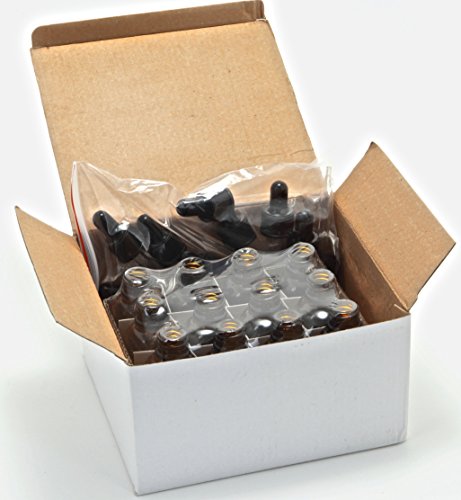 Vivaplex 1 oz Amber Glass Bottles with Glass Droppers (12-Pack)