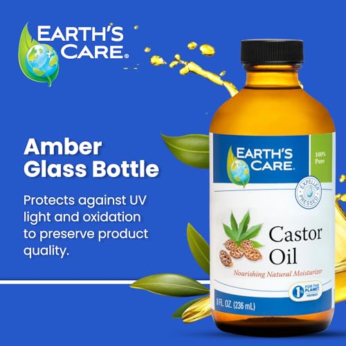 Earth¡¯s Care Castor Oil - 100% Pure Castor Oil Expeller Pressed - All Natural Nourishing Moisturizer - 8 FL OZ