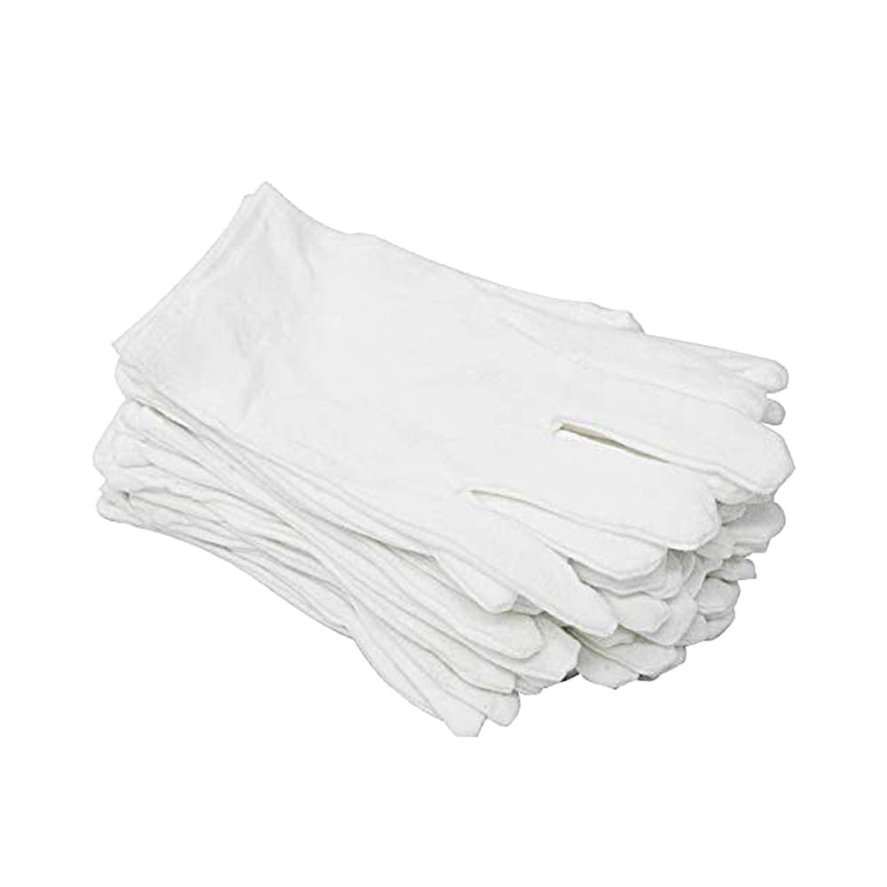 12 Pairs White Cotton Gloves Moisturizing Gloves for Women and Girls (M Size)