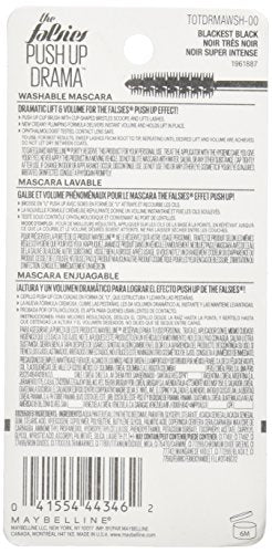 Maybelline The Falsies Push Up Drama Washable Mascara, Blackest Black, 0.33 fl. oz.