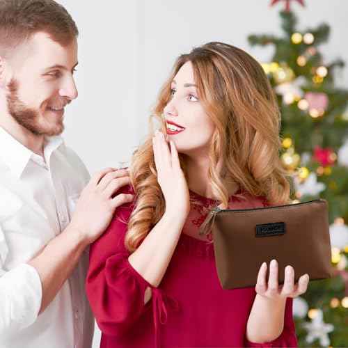 Cosmetic Bags for Women Small Makeup Bag for Purse Pu Leather Makeup Pouch Travel Makeup Bag with Zipper Make Up Bag for Travelling