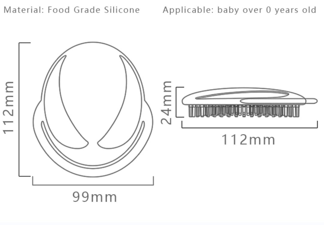 ERSIQI Cradle Cap Comb for Babies -Head Massager Scalp Stress Relax, Silicone Shampoo Brush -Travel Wet Brush- Shower Exfoliating Brush -Short Hair Soft bristles Brush for Newborns & Toddlers Grey