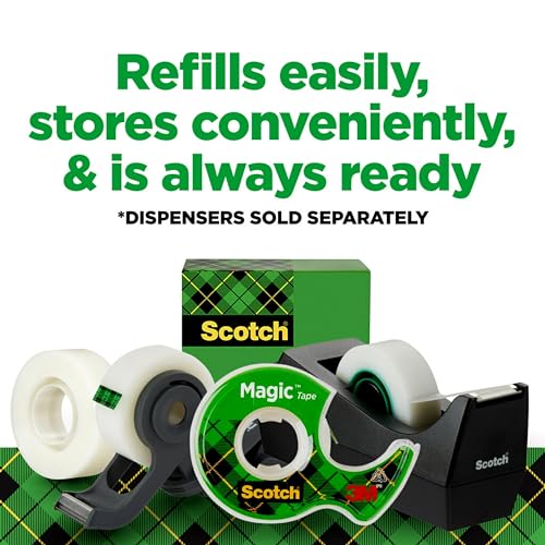 Scotch Magic Tape, Invisible, Home Office Supplies and Back to School Supplies for College and Classrooms, 6 Rolls