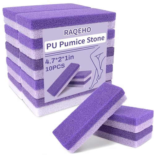 RAQEHO 10-Pack Dual-Sided Foot Pumice Stone for Callus & Hard Skin