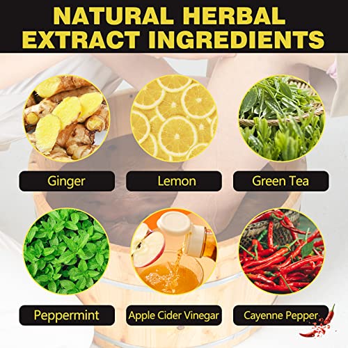 Herbal Detox Foot Soak Beads - Natural Ginger Cleansing Bath (25 Pack)