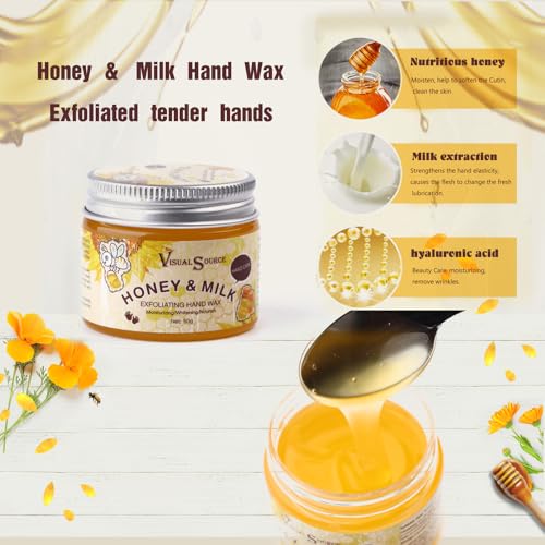 Honey Milk Hydrating Peel-Off Hand Wax Mask for Dry Hands - 2 Pack