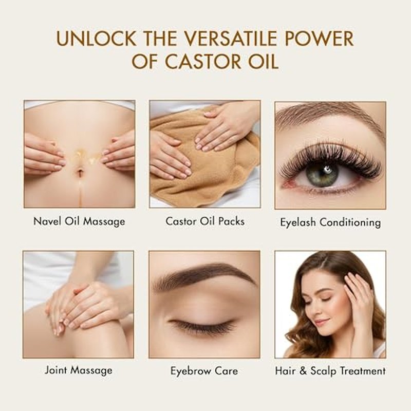 Pure Organic Castor Oil - 8 fl oz Hair & Skin Care