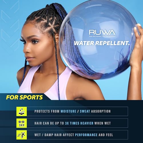 Sensationnel Ruwa prestretched braiding hair - 2x ruwa 30inch water repellent kanekalon fast dry synthetic braid in hair extensions - 2x Ruwa 30 inch (1 pack, PURPLE)