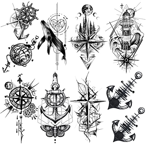 Waterproof Temporary Tattoos Stickers - 8 Sheets, Cute Designs