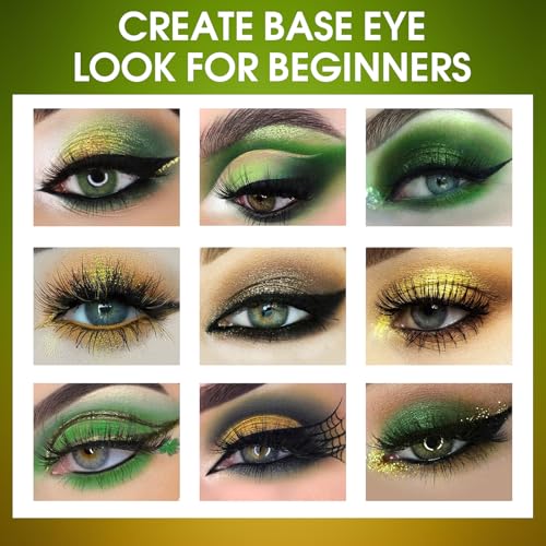 Green Brown Eyeshadow Palette - 9 Colors Matte Shimmer