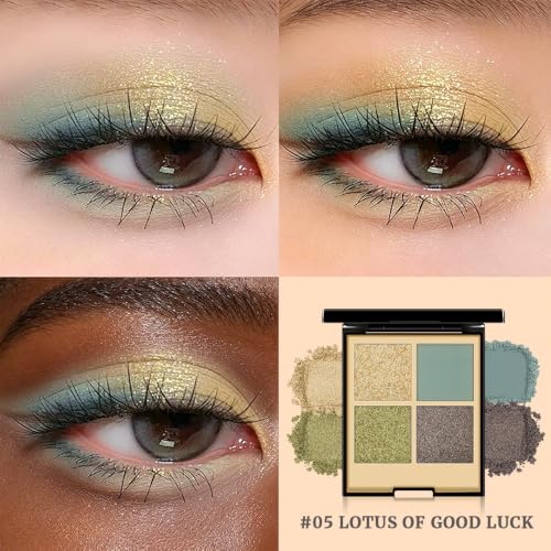 Cool Tone Grey Eyeshadow Palette - 4 Color Matte & Glitter