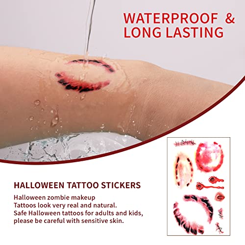 Halloween Zombie Makeup Temporary Tattoos - 10 Sheets