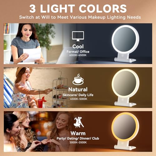 Auxmir 1X/20X Magnifying Mirror with LED Light & Tweezers