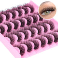 Lashes Wispy Eyelashes 6 D Volume Faux Mink Lashes Fluffy False Eyelashes 19MM D Curl Lash Extension Fake Eyelashes 14 Pairs by wtvane