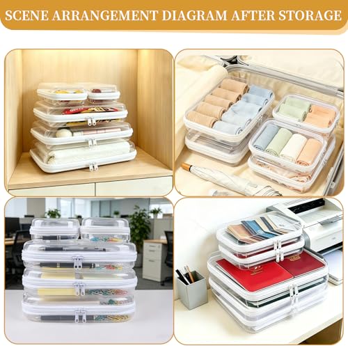 5-Pack Clear Hard Shell Zipper Cases with Lids