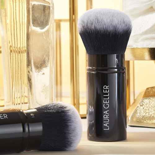 LAURA GELLER NEW YORK Spackle Skin Perfecting Makeup Primer, Hydrate + Airbrush Round Kabuki Brush