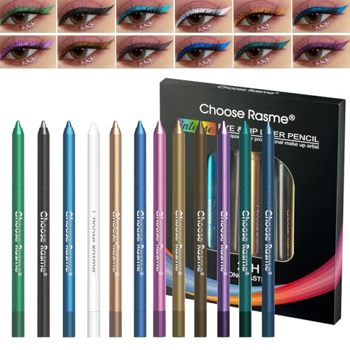12-Color Eyeliner Pen Set - Waterproof Matte & Shimmer