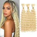 613 Honey Blonde Braiding Hair Bundle - 18 Inch Deep Wave Virgin Hair