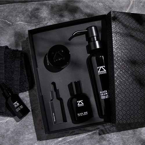 ZOUSZ Black Oud Beard Oil for Men ? Natural Beard Growth Oil with Argan & Avocado Oils ? Sandalwood Scent ? Softens, Strengthens & Conditions Facial Hair ? 30ml Bottle