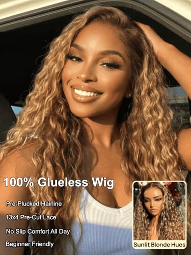 Water Wave Lace Front Human Hair Wig 13x4 22in