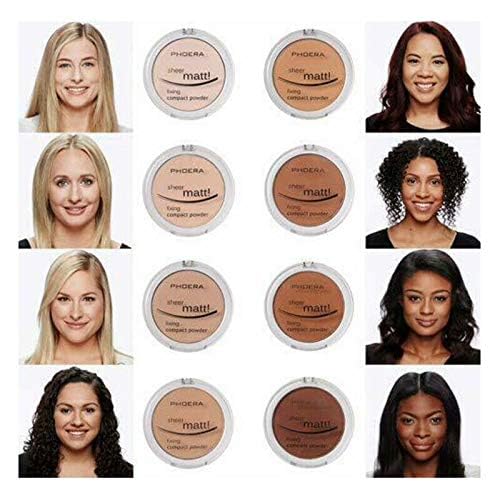 AQUAPURITY - PHOERA Sheer Matte Fixing Powder Makeup Base Fixer Setting Powder Foundation Fixing Compact Pressed Powder Long Lasting Make Up Fixer Skin Vitamin E Beauty Blender (202 Natural Beige¡¦)