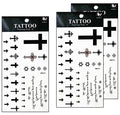Cross Temporary Tattoo Stickers - 3D Waterproof Body Art (3 Sheets)