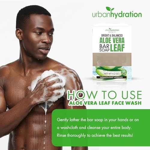 Urban Hydration Aloe Vera Face & Body Bar Soap 6 Pack | Suitable for Daily Use, Silicone, Paraben, Polybead and Sulfate Free, Safe for Oily, Psoriasis and Eczema Prone Skin | 4.2 Ounces