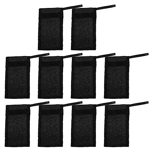Healifty Bubble Mesh Soap Pouch 10-Pack Black Net Bags