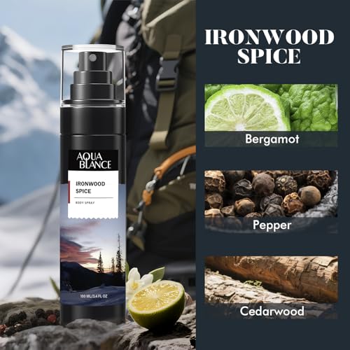 AQUA BLANCE Men's Body Spray Variety Pack - 3.4 Oz Each