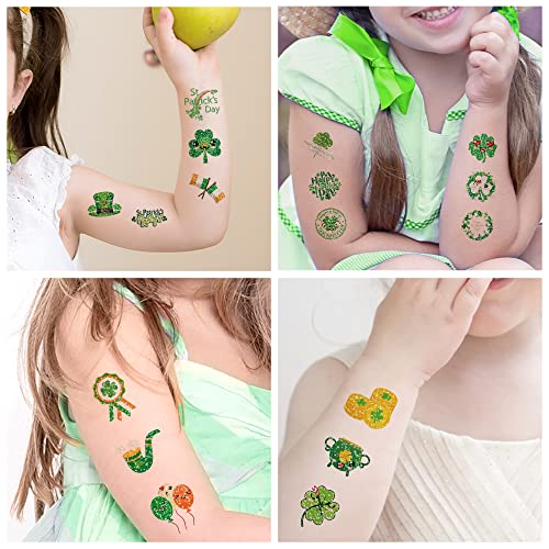 St Patrick's Day Glitter Temporary Tattoos, 48pcs