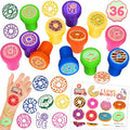 36 Piece Donut Party Favors Set - Tattoos & Stamps
