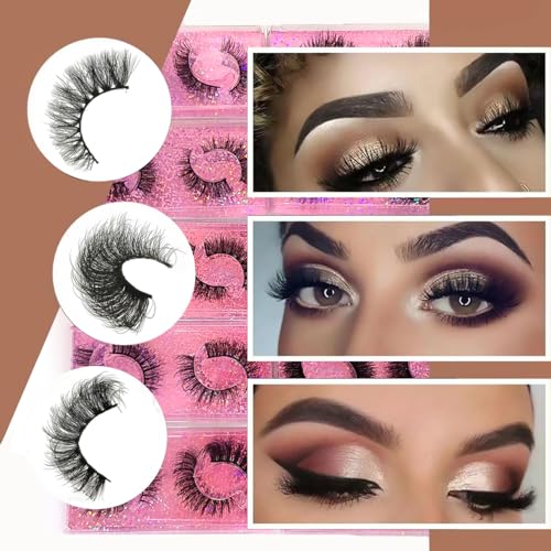 U-Hotmi Fluffy False Eyelashes 12-15mm Natural Look Lashes 10 Styles Faux Mink Lashes Bulk Total 20 pairs