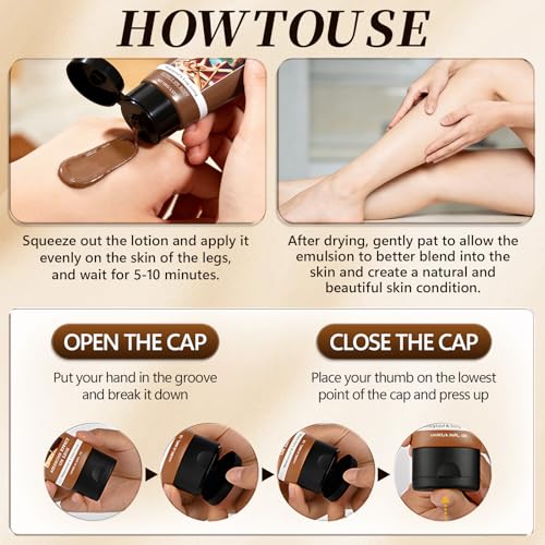 Waterproof Leg Makeup Cream - Full Coverage Body Foundation, 3.53oz