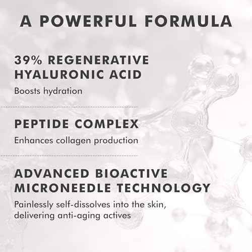 skyn ICELAND Dissolving Microneedle Under Eye Patches with 39% Hyaluronic Acid and Peptides, No Slip Overnight Eye Mask for Fine Lines, Wrinkles and Firming, Vegan, All Skin Types, 5 Pairs