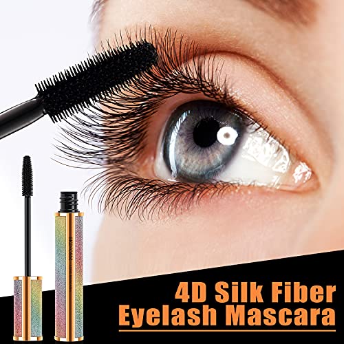 4D Silk Fiber Mascara - Waterproof Volume & Length, 2 Pack