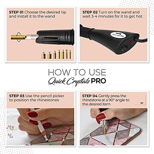 Quick Crystals Pro Hotfix Rhinestone Applicator Kit with 4400 Stones