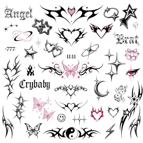 Y2K Temporary Tattoos | Waterproof Fake Tats for Parties