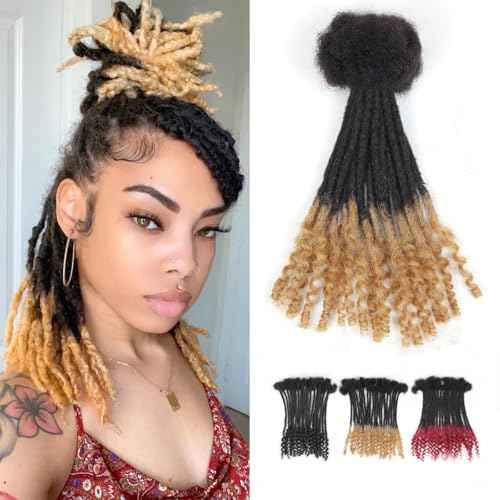 Curly Loc Extensions Human Hair, 20 Strands 10 inch 0.4CM brown Dreadlock Extensions Human Hair