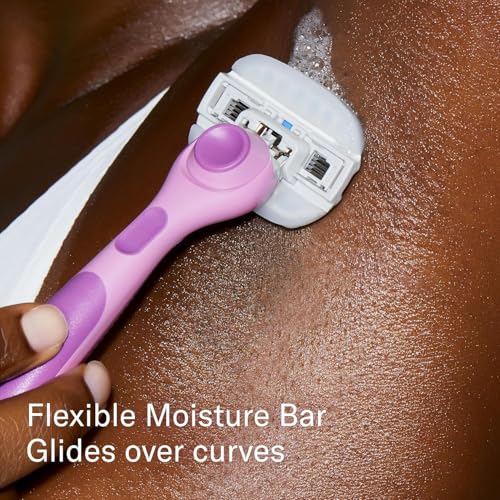Flamingo Moisture Plus Razor Blades for Women - No Shave Gel Needed - 6 Count - Moisture Plus Razor Blade Refills