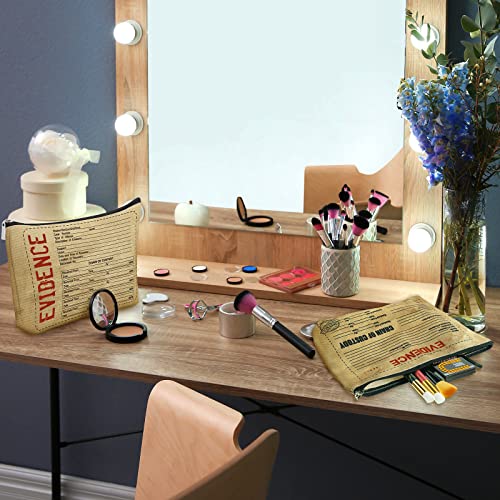 Oudain 4 Pcs Evidence Bags Evidence Makeup Bag Novelty Zipper Pouch True Crime Pouch for Women Office