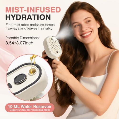 Electric Spray Hair Brush with Scalp Massage & Misting