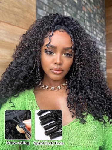 ISEE Half Wig Human Hair 22" Burmese Curly Glueless 180% Density
