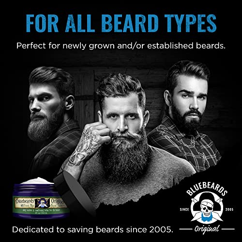 Bluebeards Original Beard Balm Leave-in Conditioner - 4 oz Fresh Mint Beard Saver Softener for Men with Aloe & Peppermint Oil Deeply Conditions & Moisturizes Mustache & Skin - Made in USA